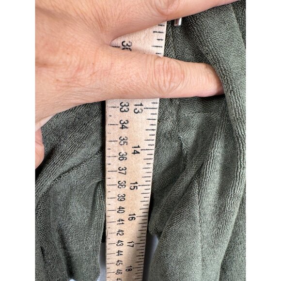 Nike Velour high rise Wide Leg Trousers in Olive Y2K 90s sz 2XL - Picture 7 of 14